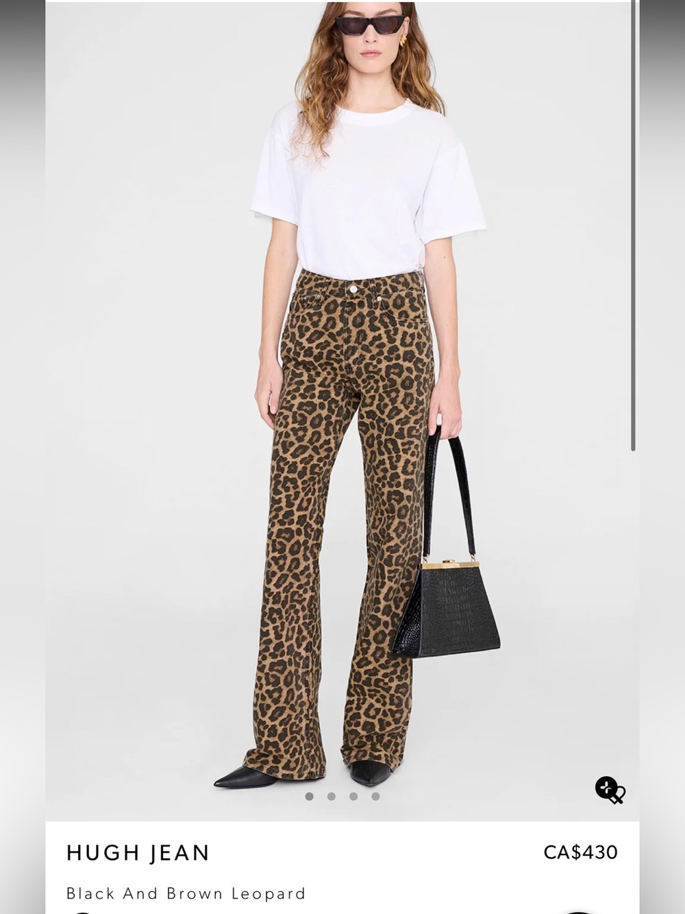 Anine Bing Leopard Print Wide-Leg Jeans - Brown & Black